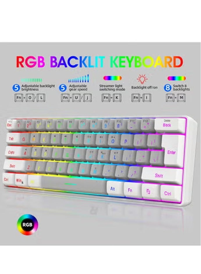 60% Wired Gaming Keyboard RGB Backlit Mini Keyboard Waterproof Small Ultra-Compact 61 Keys Keyboard for PC/Mac Gamer Typist Travel Easy to Carry on Business Trip - Image 2