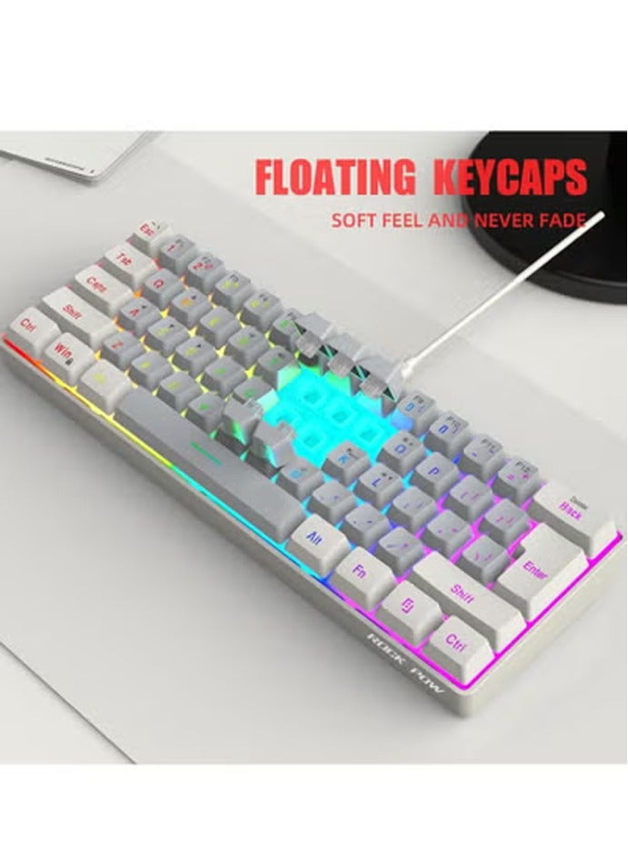 60% Wired Gaming Keyboard RGB Backlit Mini Keyboard Waterproof Small Ultra-Compact 61 Keys Keyboard for PC/Mac Gamer Typist Travel Easy to Carry on Business Trip - Image 5