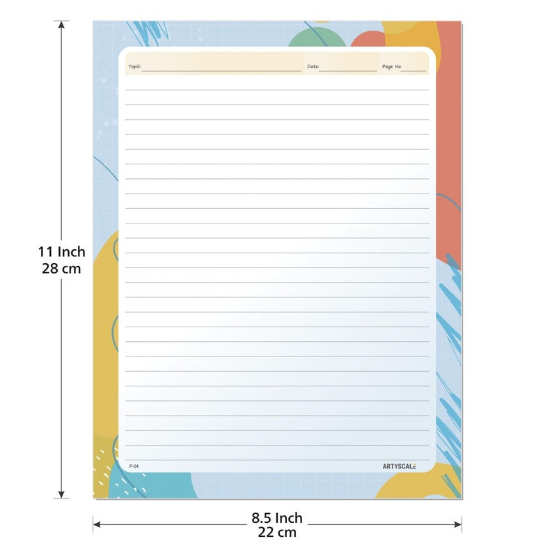 ARTYSCALE A4 Designer Multicolour Project Paper Sheet (One Side Ruled) for School, Colleges Assignments, Creative Art & Craft Practical Work, 4 Styles (80 Sheets) - Image 2