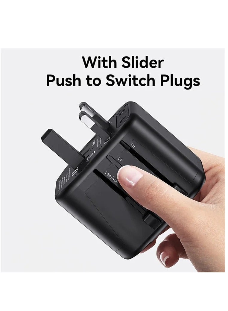 Usams شاحن السفر العالمي USAMS US-CC173 T55 بقوة 12 واط مع منفذي USB وموصلات US / AU / EU / UK - Image 2