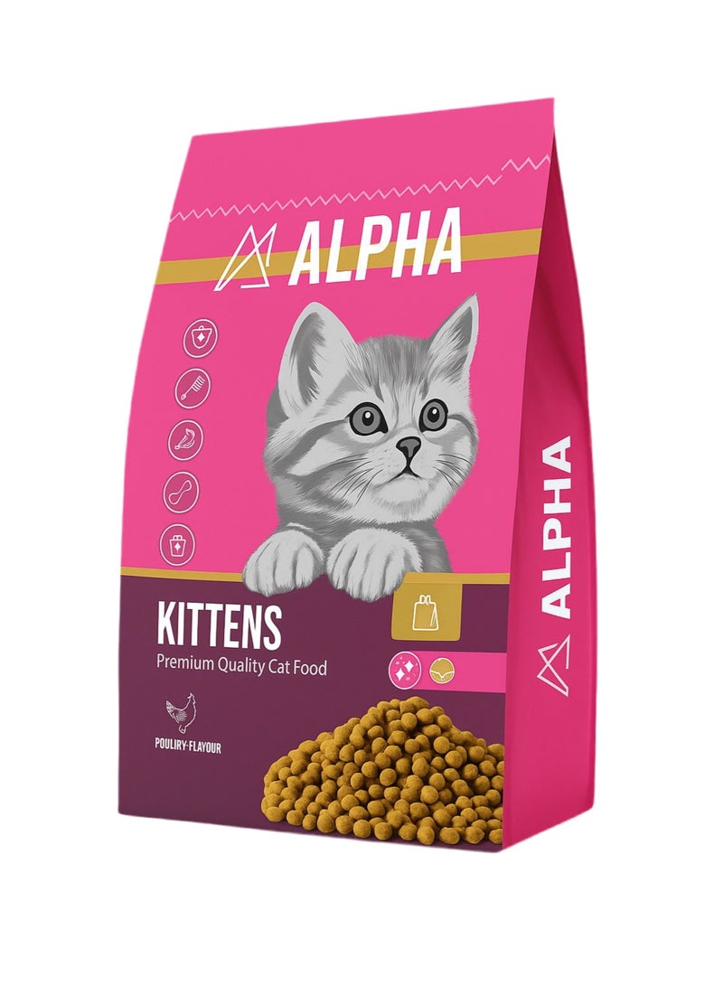 ألفا طعام ألفا للقطط الصغيرة بنكهة الدجاج – 1 كجم