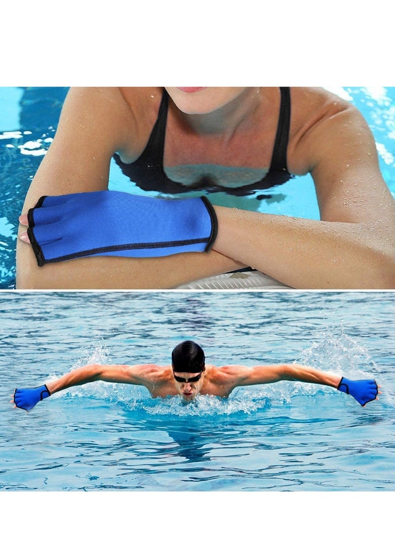 Excefore - 2 Pairs Aquatic Gloves for Helping Upper Body Resistance, Webbed Swim Well Stitching, No Fading, Sizes Men Women Adult Children Fitness Water Resistance Training - Image 1