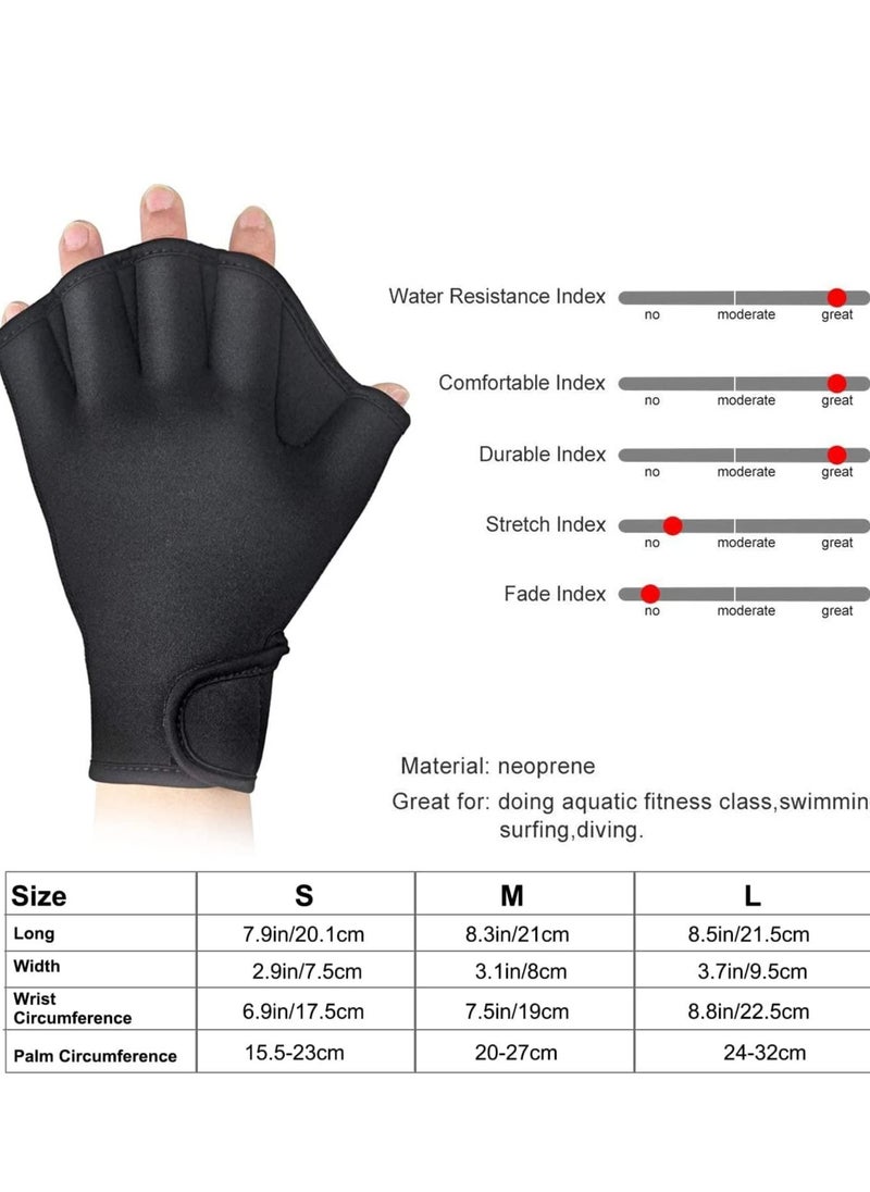 Excefore - 2 Pairs Aquatic Gloves for Helping Upper Body Resistance, Webbed Swim Well Stitching, No Fading, Sizes Men Women Adult Children Fitness Water Resistance Training - Image 1