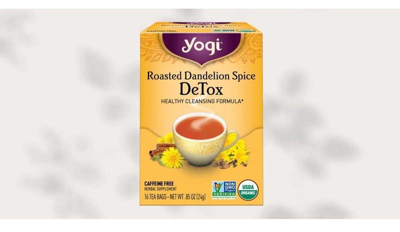 Yogi Roasted Dandelion Spice Detox, Caffeine Free Herbal Supplements - 16 Tea Bags, 24g - Image 1