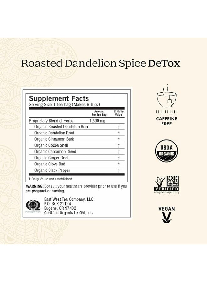Yogi Roasted Dandelion Spice Detox, Caffeine Free Herbal Supplements - 16 Tea Bags, 24g - Image 2