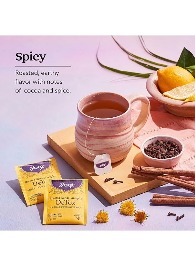Yogi Roasted Dandelion Spice Detox, Caffeine Free Herbal Supplements - 16 Tea Bags, 24g - Image 3