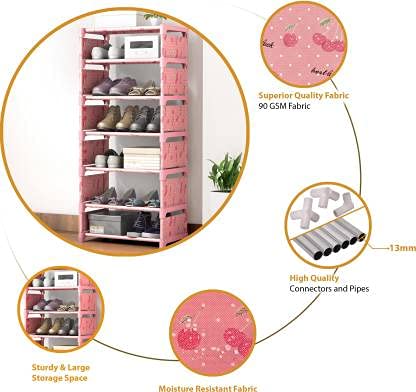 NICOYA 7 Tier Slim Multipurpose Shoe Rack Storage Organizer Rack - Image 5