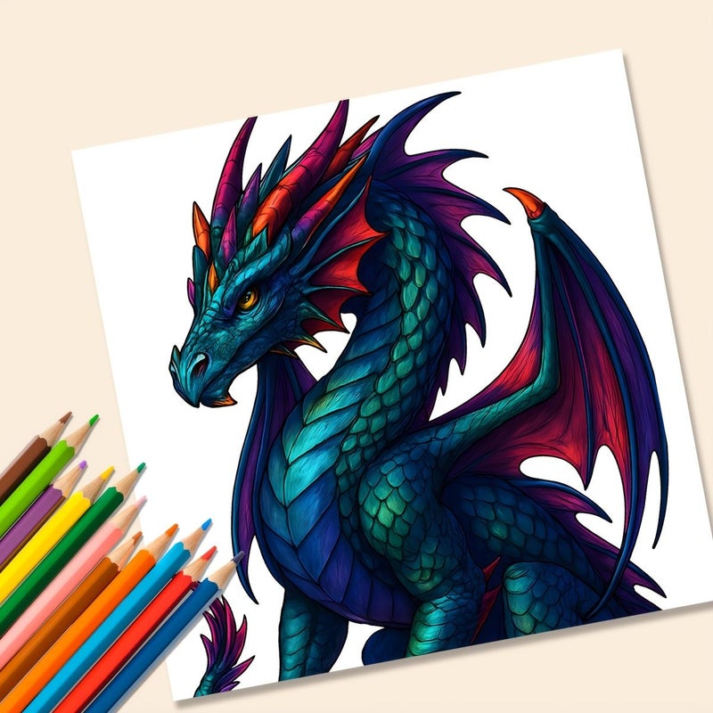 Dragon Fantasy Coloring Book 24 Pages Intricate Dragon Scenes Mythical Creatures Magical Landscapes High Quality Paper Easy Coloring Relax Fantasy Enthusiasts Ideal Choice 1pc Set - Image 4