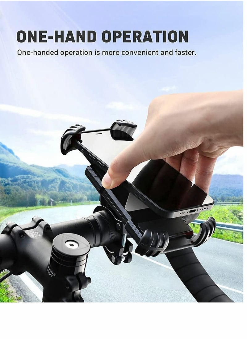 Generic Bike Phone Holder, Motorcycle Phone Mount, Mountain Bike Accessories for Adult Bikes, Scooter Baskets Handlebar Kit Cell Phone Clip for 4.7 to 6.8 Inch Smartphone, Black - Image 2