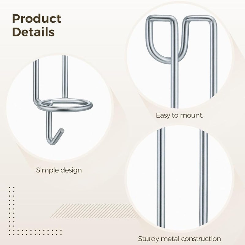 قطعتان من خطافات الرف الحديدي المحمولة المقاومة للصدأ الفضي للدلاء والمزارع والسقائف المعدنية - Image 5