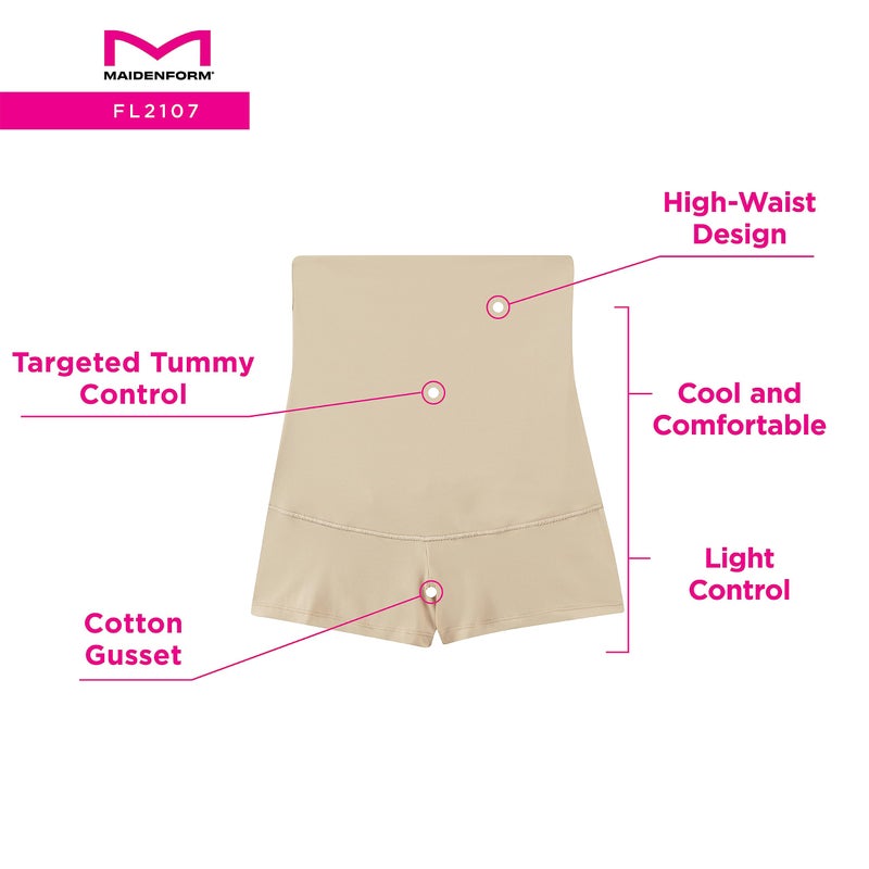 Maidenform Women's Firm Control High-Waist Moisture-Wicking Shapewear Boyshorts - Image 2