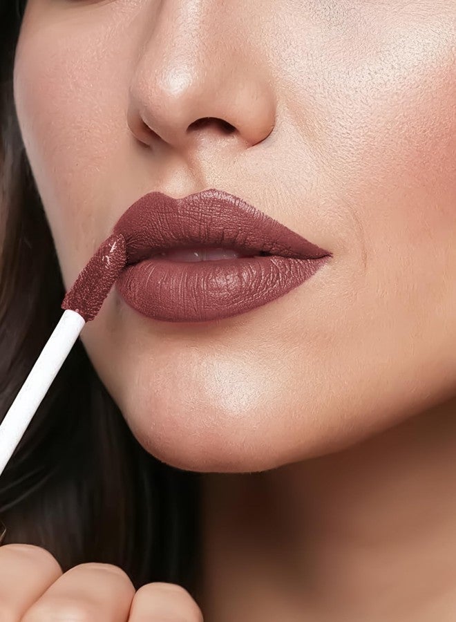 FLiCKA Weightless Impression Liquid Lipstick| Enriched With Vitamin E, Matte Finish, Moisturizing, Creaseless Formula, 07 July, 1.6ml - Image 2