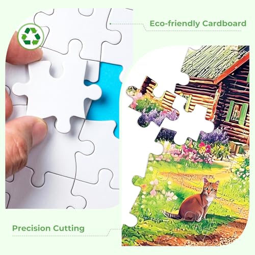 Nitktaia 300 Pieces Puzzles for AdultsSnow Mountain House Flowers Birds Truck Themed PuzzleLarge Puzzle Pieces for SeniorsCats Jigsaw Puzzles for Kids Ages 810Puzzles for Family Game Nights205 x 15 in - Image 5