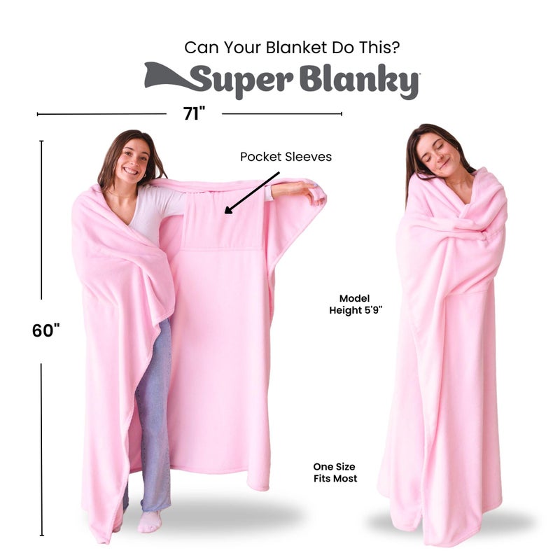 Super Blanky Wearable Blankets for Women - Mothers Day Gift for Her, Adult Comfy Wearable Blanket Men, Easter Gift for Women, Easter Gifts for Teens, Wife Birthday Gift Ideas - Baby Pink - Image 4