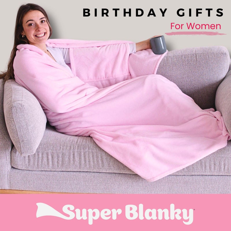 Super Blanky Wearable Blankets for Women - Mothers Day Gift for Her, Adult Comfy Wearable Blanket Men, Easter Gift for Women, Easter Gifts for Teens, Wife Birthday Gift Ideas - Baby Pink - Image 2