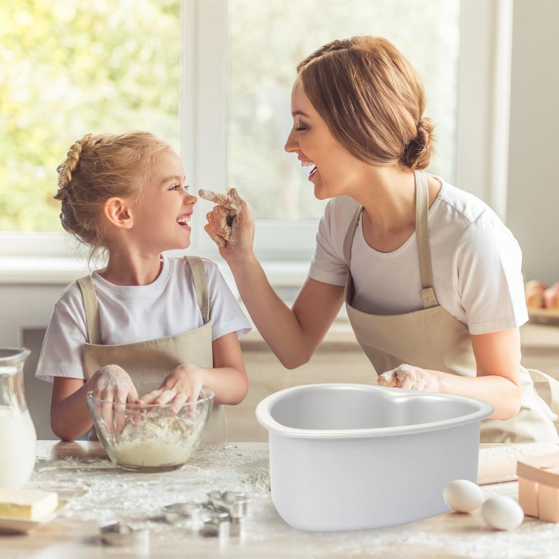 Gvhntk Heart Shaped Cake Pan 6 Inch Aluminum Cake Pans Heart Cake Tin Baking Cake Mold for Valentine's Weddings Birthday Party (3, 6 inch) - Image 5