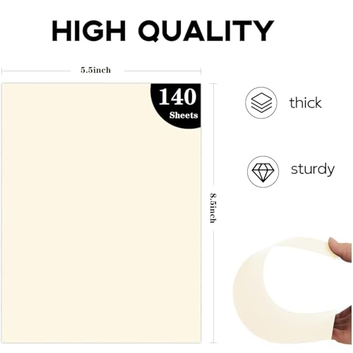 Mintboo 8.5”x 5.5” Cream Art Drawing Paper for Painting Construction Bulk 80gsm Craft Paper for Sketch(140 Sheets) - Image 2