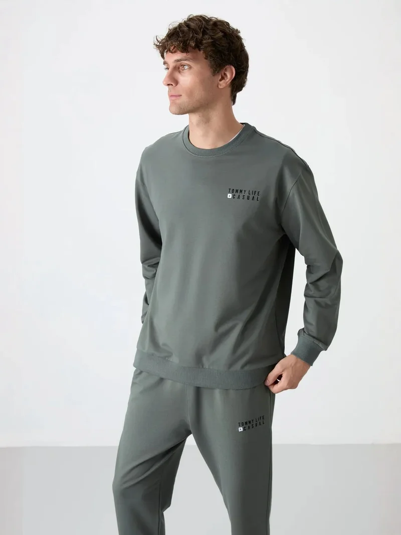 TOMMYLIFE TOMMY Men's Oversized Sweatshirt And Pants Set