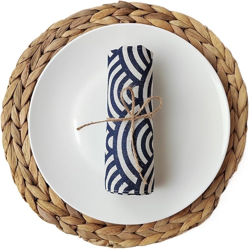 مناديل العشاء من خليط البوليستر والقطن على الطريقة اليابانية 40x40 سم 4 قطع قماش للمناديل - Image 1