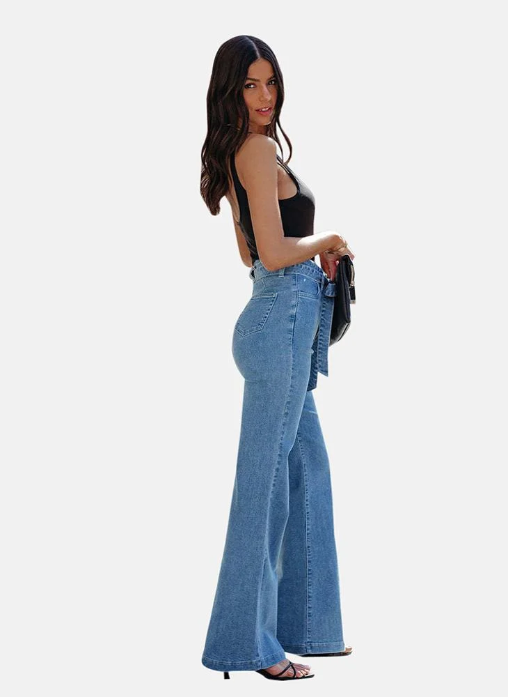 YUNIQEE Blue Straight Fit Mid Rise Plain Jeans