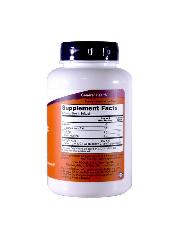 Now Foods Caprylic Acid 600mg, 100 Softgels - (Pack of 2) - Image 2