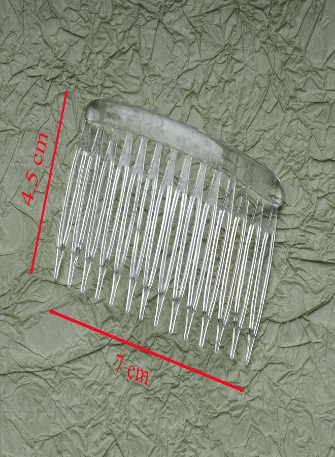 Ruwado 6 Pcs 14 Teeth Hair Side Comb Twist French Vintage Style Hair Clips Pins Accessories Supplies for Women Girls Bridal Wedding Veil Fine Long Curly Hair (Clear) - Image 2