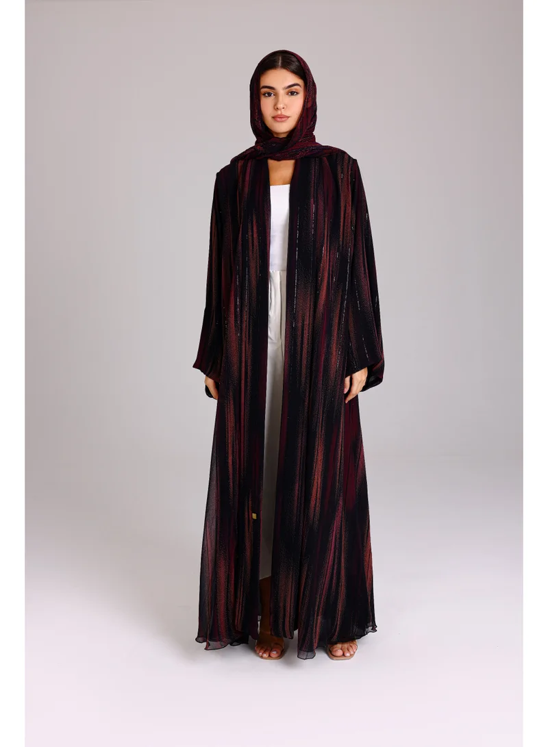 Modern Colorful Pink and Red Stripes Abaya