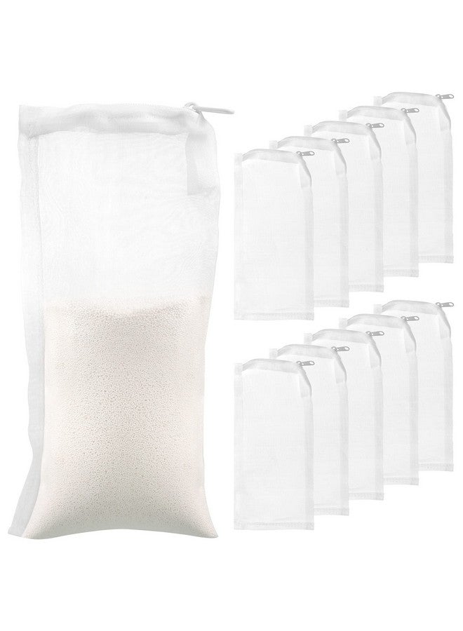 Tegeme 10 Pieces Small Aquarium Filter Bags With Zipper 3 X 8 Inch Fine Filter Media Bags 150 Micra Mesh Bags Reusable Fish Tank Charcoal Filter Bag For Activated Carbon Fresh Or Saltwater Tanks - Image 1
