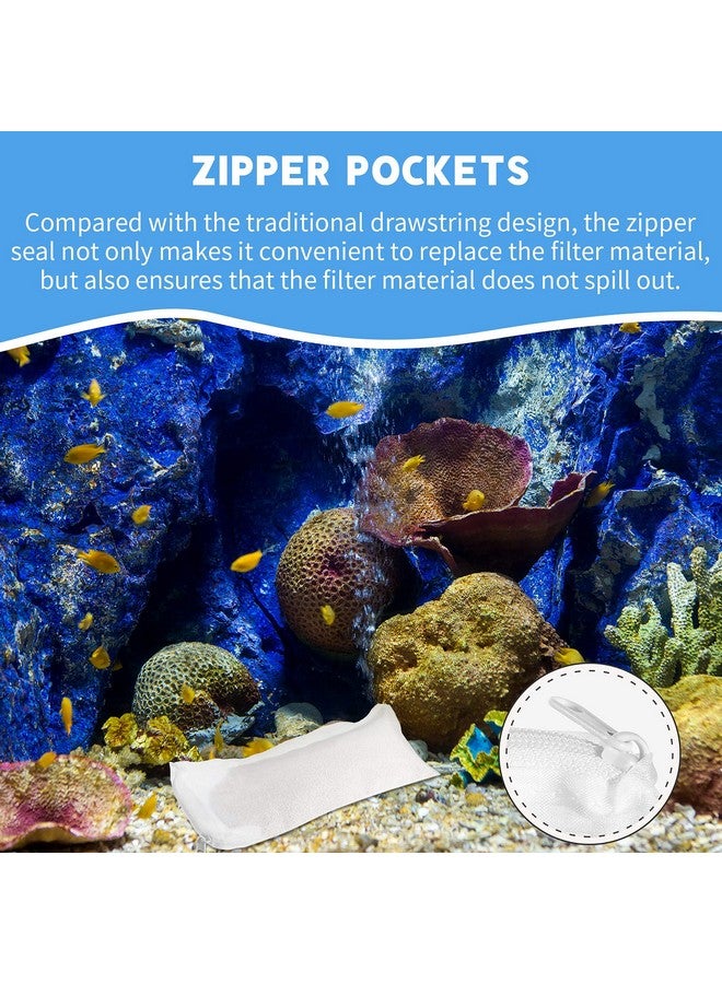 Tegeme 10 Pieces Small Aquarium Filter Bags With Zipper 3 X 8 Inch Fine Filter Media Bags 150 Micra Mesh Bags Reusable Fish Tank Charcoal Filter Bag For Activated Carbon Fresh Or Saltwater Tanks - Image 4