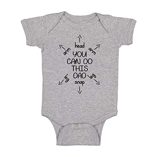 Funnwear You Can Do This Dad - Funny Baby Essentials Bodysuit - Cute Baby Girl Clothes Newborn Boy Outfit (Newborn, Sports Grey) - Image 1