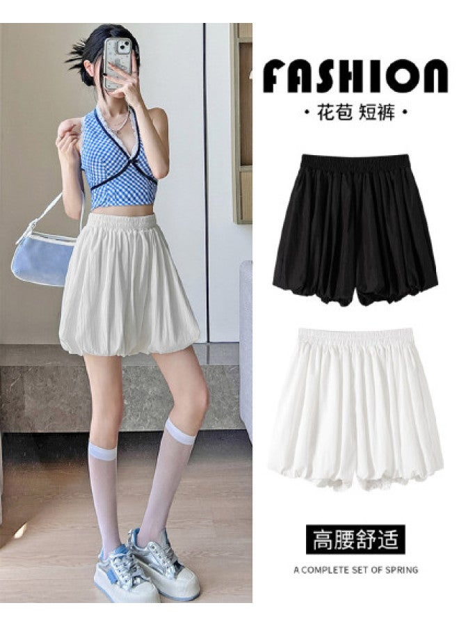 Modal Instagram Style Floral Bud Shorts Skirt, A-Line Elastic High Waist Shorts For Slimming And Leg-Lengthening, Designed Puff Skirt - Image 1