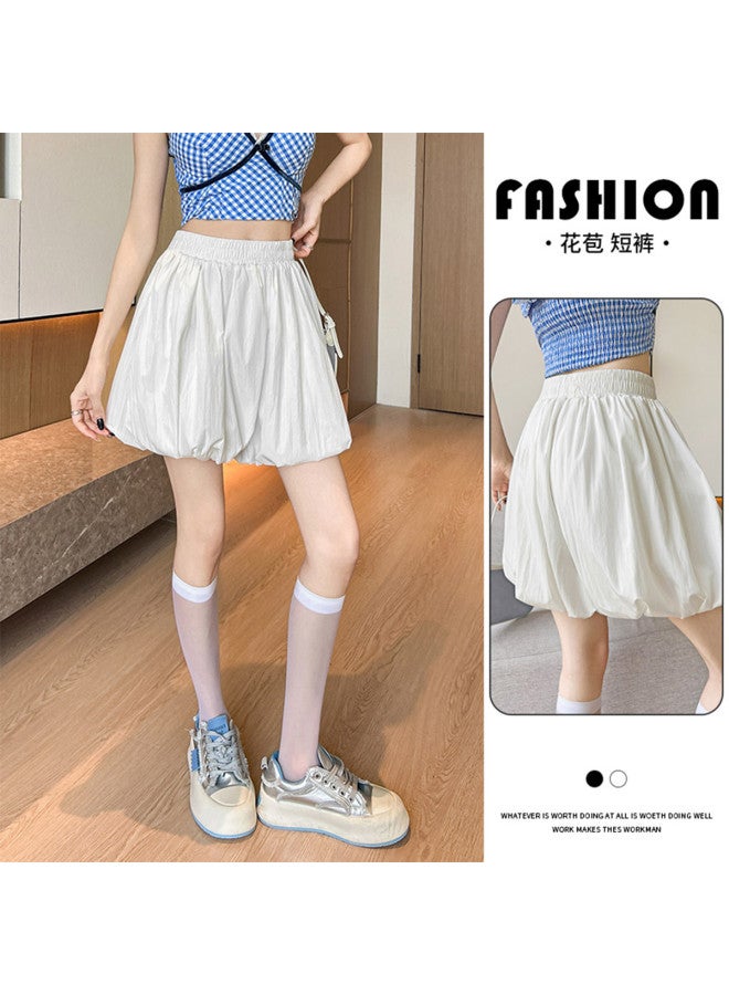 Modal Instagram Style Floral Bud Shorts Skirt, A-Line Elastic High Waist Shorts For Slimming And Leg-Lengthening, Designed Puff Skirt - Image 2