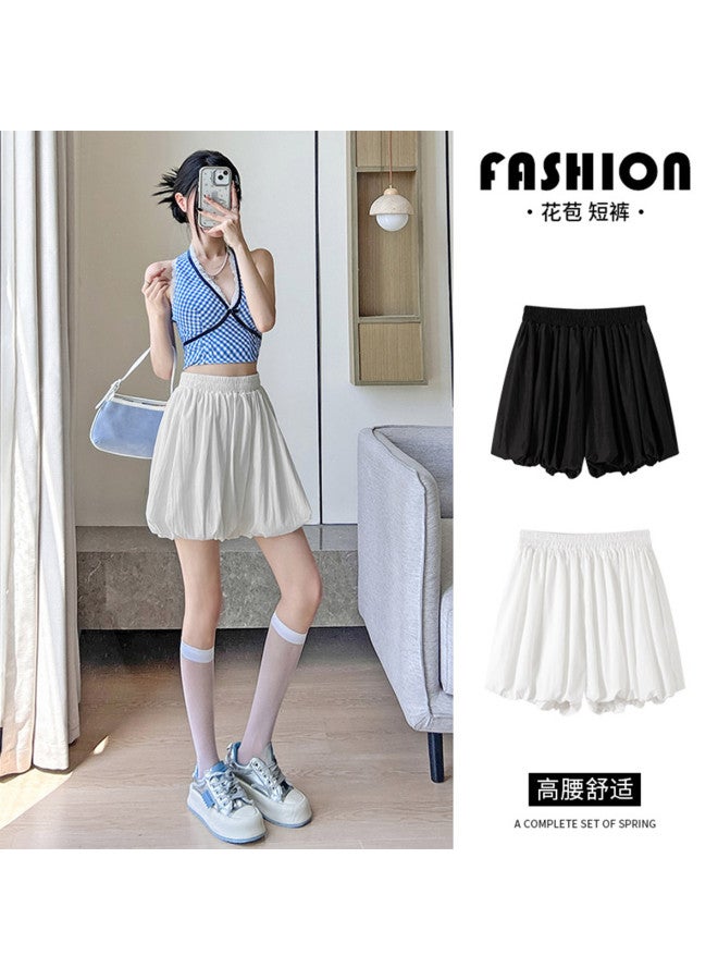 Modal Instagram Style Floral Bud Shorts Skirt, A-Line Elastic High Waist Shorts For Slimming And Leg-Lengthening, Designed Puff Skirt - Image 4