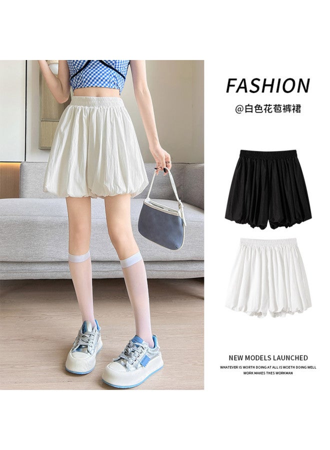 Modal Instagram Style Floral Bud Shorts Skirt, A-Line Elastic High Waist Shorts For Slimming And Leg-Lengthening, Designed Puff Skirt - Image 3