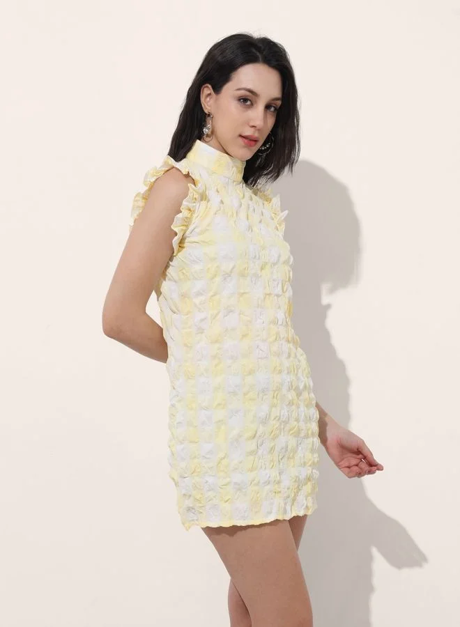 Freehand  Women Regular Fit Textured Round Neck Sleeveless Bodycon Dress for Women | Best Price UAE