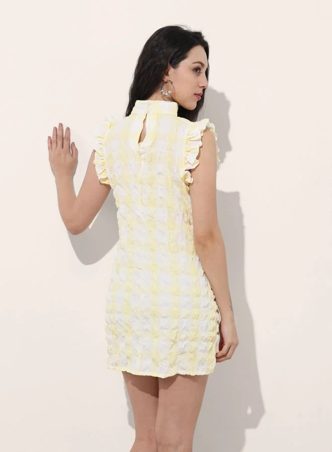 Freehand  Women Regular Fit Textured Round Neck Sleeveless Bodycon Dress for Women | Best Price UAE