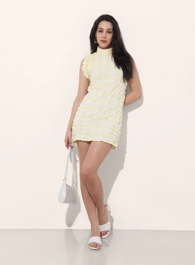 Freehand  Women Regular Fit Textured Round Neck Sleeveless Bodycon Dress for Women | Best Price UAE