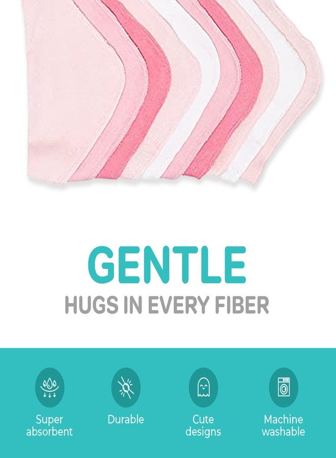 Spasilk Baby Washcloth Wipes Set for Newborn Boys and Girls, Soft Terry, Pack of 10, Pink - Image 5