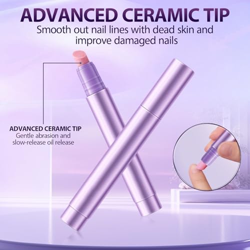 KLIFE 3Pcs Cuticle Oil Pusher Pen Set, 2-in-1 Ceramic Cuticle Pushers Pusher & Oil Pen, Nail Care Pens for Manicure & Pedicure, Hangnails, Dry & Damaged Nails - Image 4