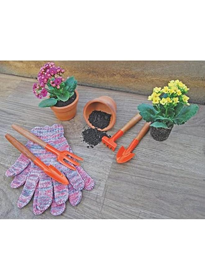TRAMONTINA 4 Pieces Garden Tool Set With Special Carbon Steel And Wood Handle Includes Garden Trowel Plus Transplanting Trowel Plus 3 Teeth Garden Fork Plus 4 Teeth Cultivator  - Image 4