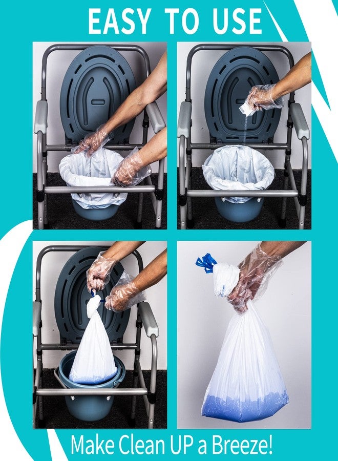 MINIVON Commode Bucket with Liners and Absorbent Pads - Commode Bucket Replacement Universal Fit - 30 Disposable Bedside Commode Liners and 30 Pads for Adult Commode Chairs, Portable & Camping Toilet Bags - Image 5