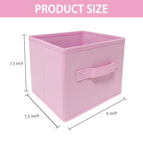 EBIGIC Pink Storage Bins 3Pack 9.0"x7.5"x7.5" Fabirc Foldable Closet Toy Organizer Collapsible Cloth - Image 2