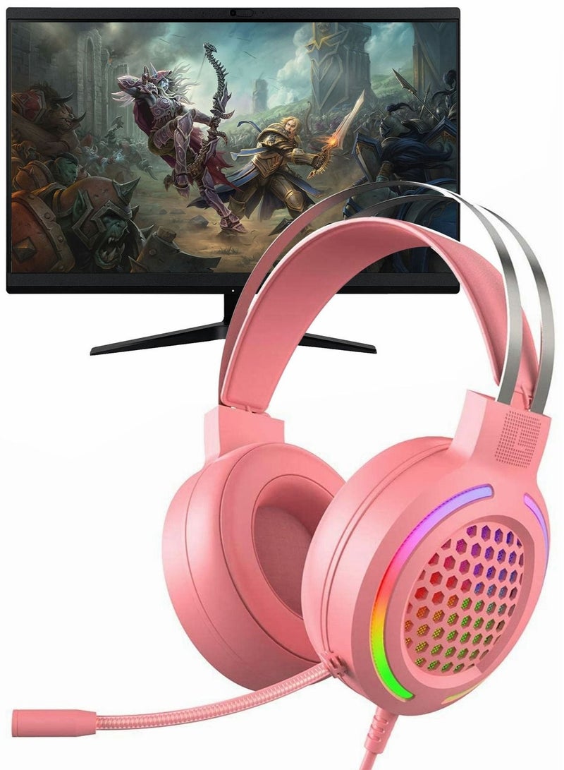 Captaintech Gaming Headset with Microphone Noice Cancelling Stereo Surround Sound Music Headphone  for PC Xbox One LED Light Intense Bass Laptop Mac fit Girlfriend Gift - Image 1
