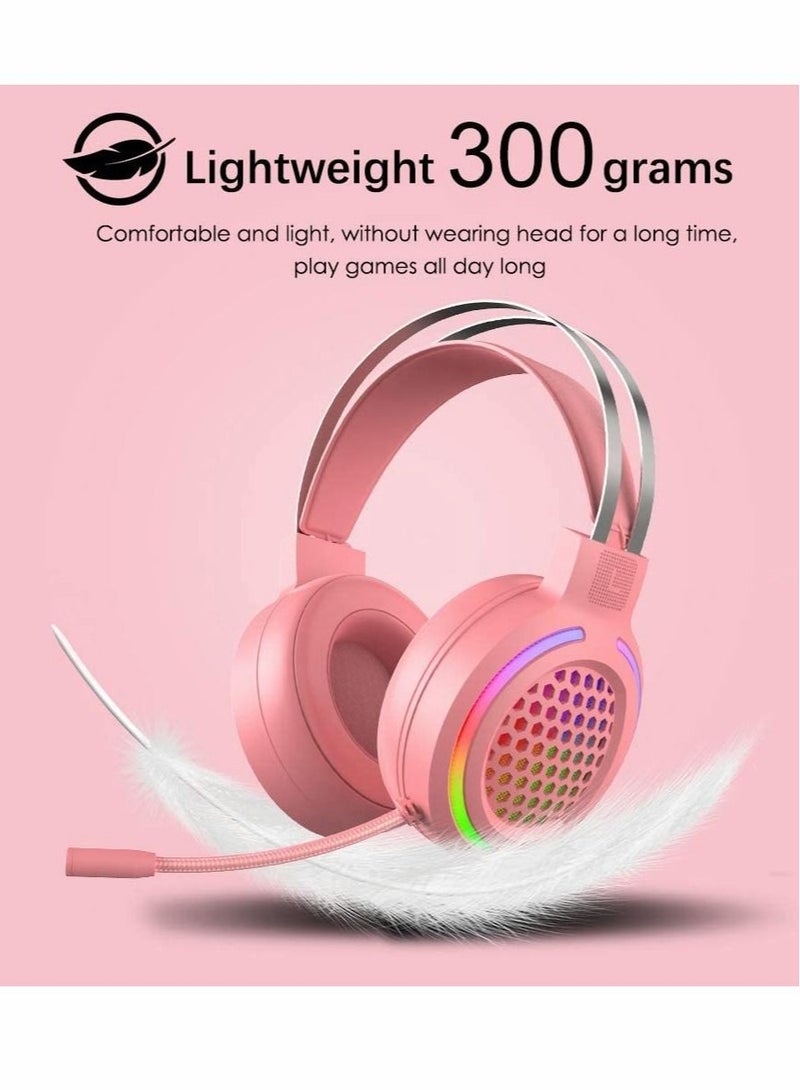 Captaintech Gaming Headset with Microphone Noice Cancelling Stereo Surround Sound Music Headphone  for PC Xbox One LED Light Intense Bass Laptop Mac fit Girlfriend Gift - Image 5