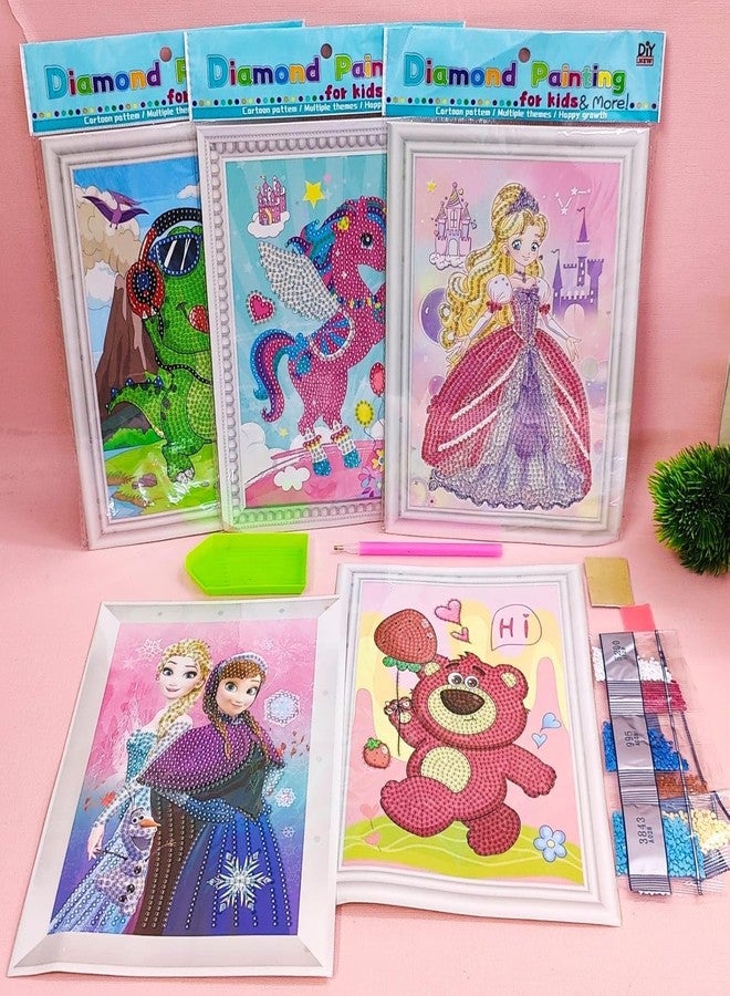 AMYCAUR Diamond Painting Art Kit for Kids - DIY Crystal Beads Embroidery Painting with Frame | Cartoon Pegasus Wall Decor for Girls Room Gift (8 (Pcs)) - Image 1