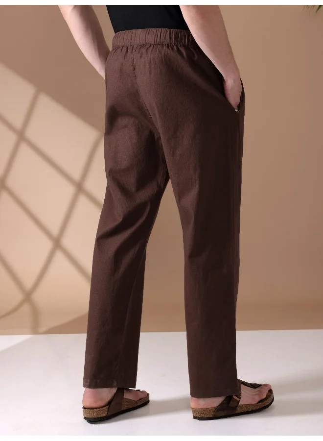 Beyoung BEYOUNG Chocolate Brown Loose-fit Pyjamas