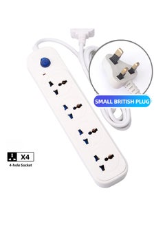 T I G O Universal Power Strips Extension Cord with 4 way Outlets with switch, Universal Plug Adapter, Charging Socket with 5 meter Extension Cord (White)  - Image 1
