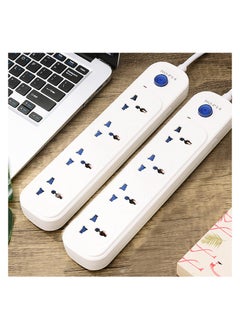 T I G O Universal Power Strips Extension Cord with 4 way Outlets with switch, Universal Plug Adapter, Charging Socket with 5 meter Extension Cord (White)  - Image 2