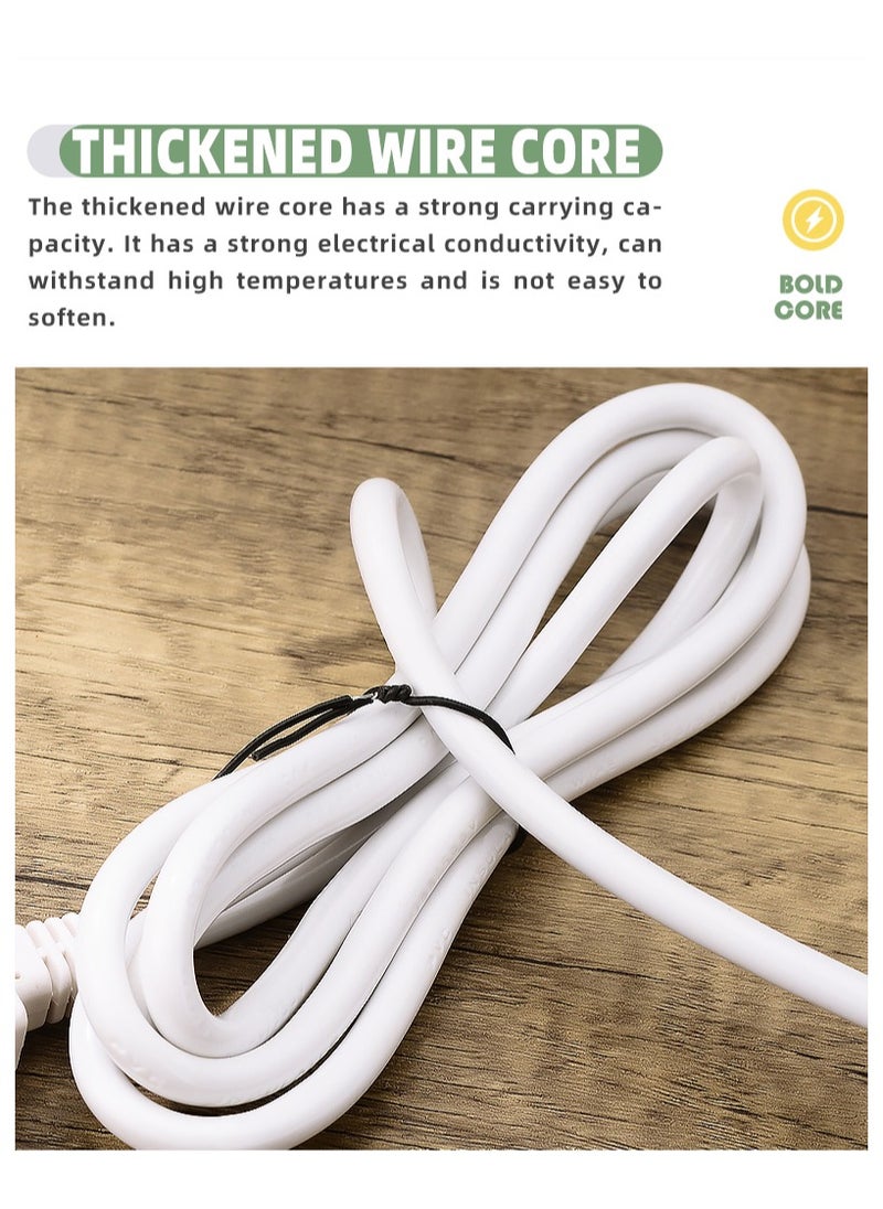 T I G O - Universal Power Strips Extension Cord with 4 way Outlets with switch, Universal Plug Adapter, Charging Socket with 5 meter Extension Cord (White) - Image 1