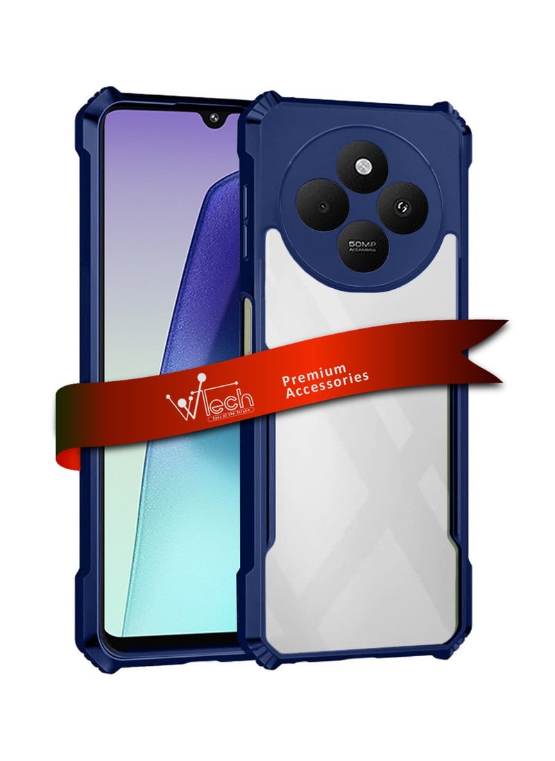 Wtech Xiaomi Redmi 14C 4G 2024  / Xiaomi Redmi 14R 5G 2024 / Xiaomi Redmi A4 5G 2024 Hybrid TPU Silicone With Raised Armour Bumpers Slim Case Cover - Navy Blue  - Image 1